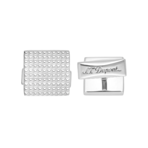 S.T. Dupont Boutons de Manchette Rectangle Pointes de Diamant Palladium