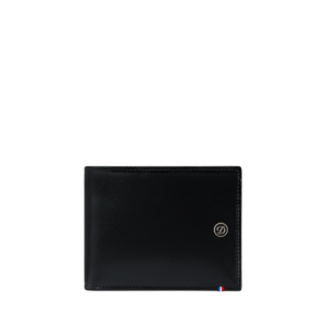 Portefeuille 6 Cartes De Credit Line D Cuir Lisse Noir