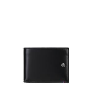 Portefeuille 8 Cartes De Credit Line D Cuir Lisse Noir