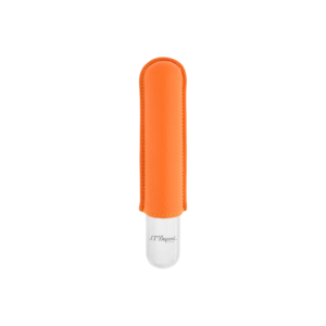 Etui Simple Cigare Orange Graine Chrome