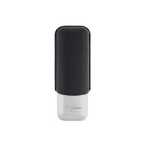 Etui Double Cigares Noir Graine Chrome