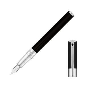 S.T. Dupont Stylo Plume D-Initial Noir et Chrome (M)