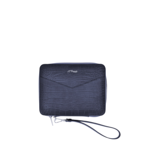 Pochette Cuir Patine Bleu