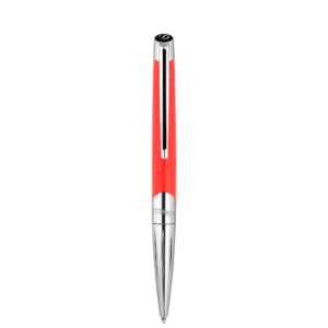 S.T. Dupont Stylo Bille Argente Et Rouge Mat