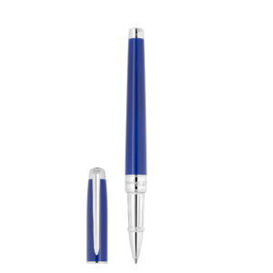 Stylo Roller Line D Eternity Medium Bleu Et Palladium