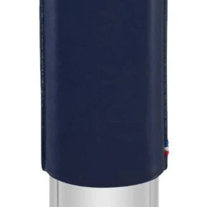 S.T. Dupont Étui Double Cigares Noir Grainé Chrome Bleu